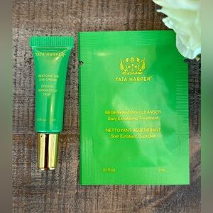 New TATA HARPER Restorative EYE CREME Mini + **BONUS** Cleanser Sample!